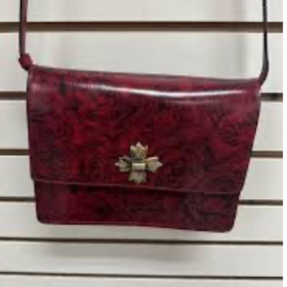 Patricia Nash leather burgundy crossbody bag new